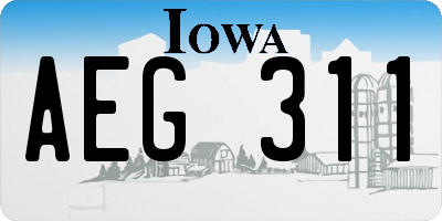 IA license plate AEG311