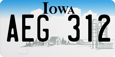 IA license plate AEG312
