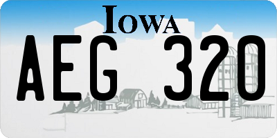 IA license plate AEG320