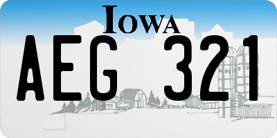 IA license plate AEG321