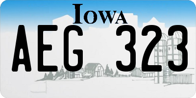IA license plate AEG323