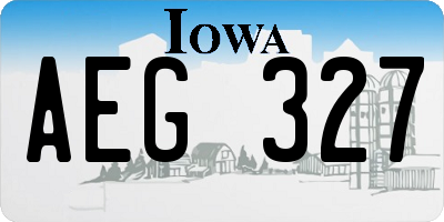 IA license plate AEG327