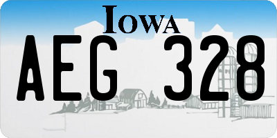 IA license plate AEG328