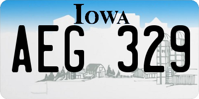 IA license plate AEG329