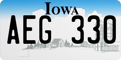 IA license plate AEG330