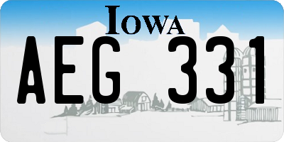 IA license plate AEG331