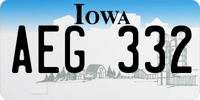 IA license plate AEG332