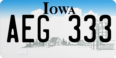IA license plate AEG333
