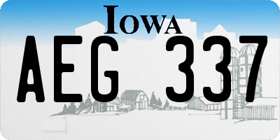 IA license plate AEG337