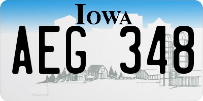 IA license plate AEG348