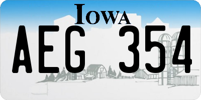 IA license plate AEG354