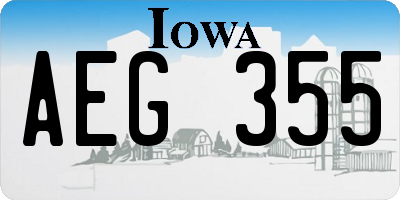 IA license plate AEG355