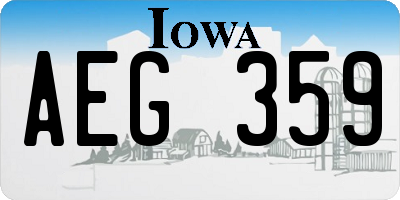 IA license plate AEG359