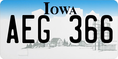IA license plate AEG366