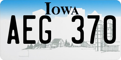 IA license plate AEG370