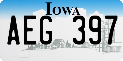 IA license plate AEG397