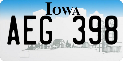IA license plate AEG398