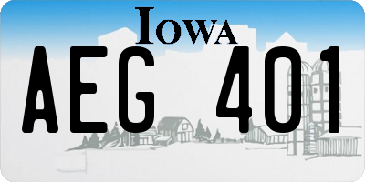 IA license plate AEG401
