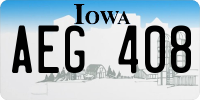 IA license plate AEG408