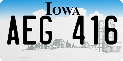 IA license plate AEG416