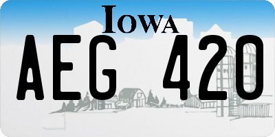 IA license plate AEG420