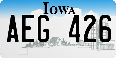 IA license plate AEG426