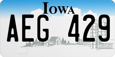 IA license plate AEG429