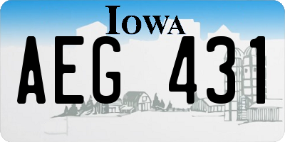IA license plate AEG431
