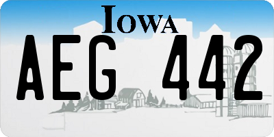 IA license plate AEG442