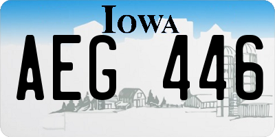 IA license plate AEG446