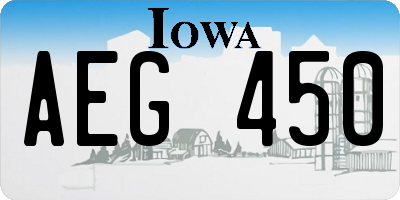 IA license plate AEG450