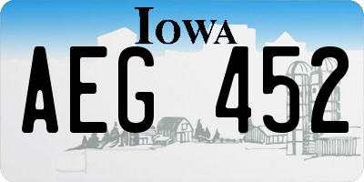 IA license plate AEG452