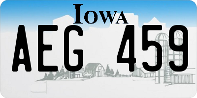 IA license plate AEG459