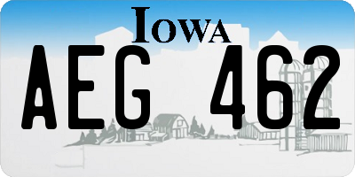 IA license plate AEG462