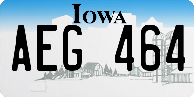 IA license plate AEG464