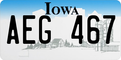 IA license plate AEG467