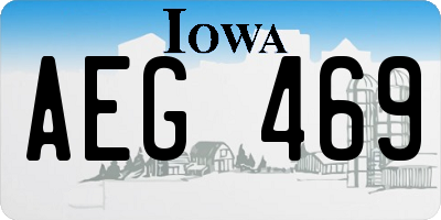 IA license plate AEG469