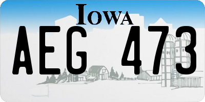 IA license plate AEG473