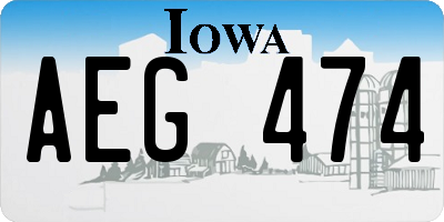 IA license plate AEG474