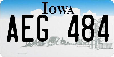 IA license plate AEG484