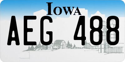 IA license plate AEG488