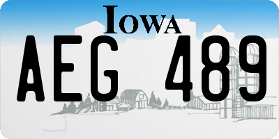 IA license plate AEG489