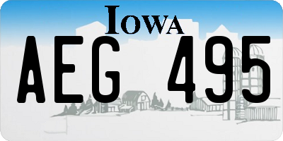 IA license plate AEG495