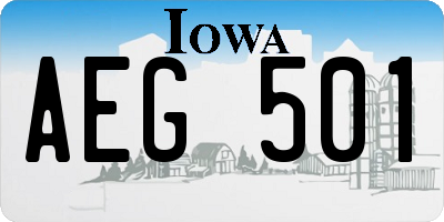 IA license plate AEG501