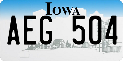 IA license plate AEG504
