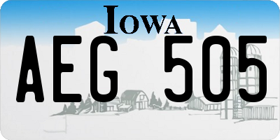 IA license plate AEG505