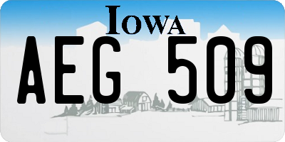 IA license plate AEG509