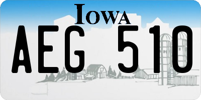 IA license plate AEG510