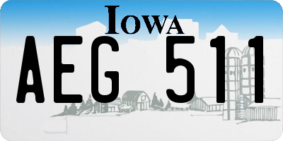 IA license plate AEG511