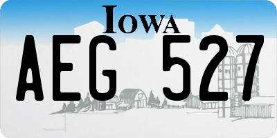 IA license plate AEG527